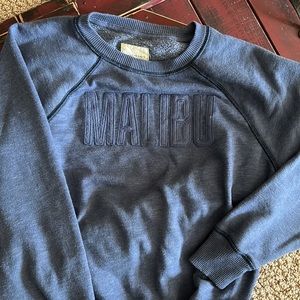 American Eagle Outfitters XS Malibu Crew Neck Sweatshirt Blue Classic Coastal